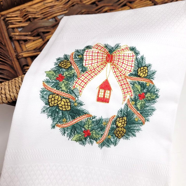 Pano de Cozinha COROA DE NATAL